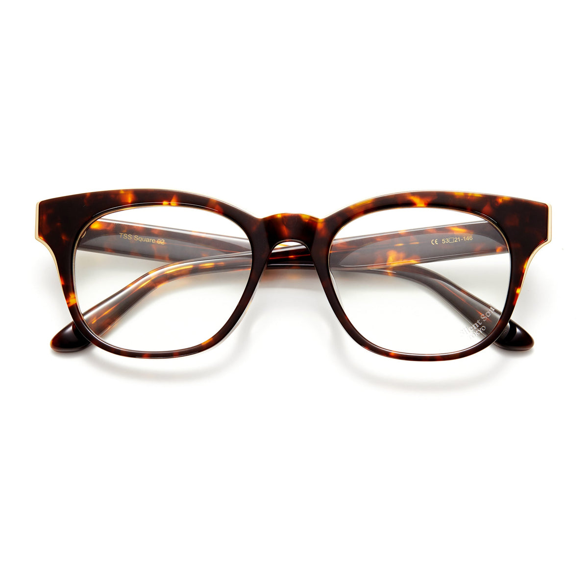 TSS SQUARE-02 MIX BROWN×GOLDMETAL FRAME CLEAR LENS – The Silent Soul