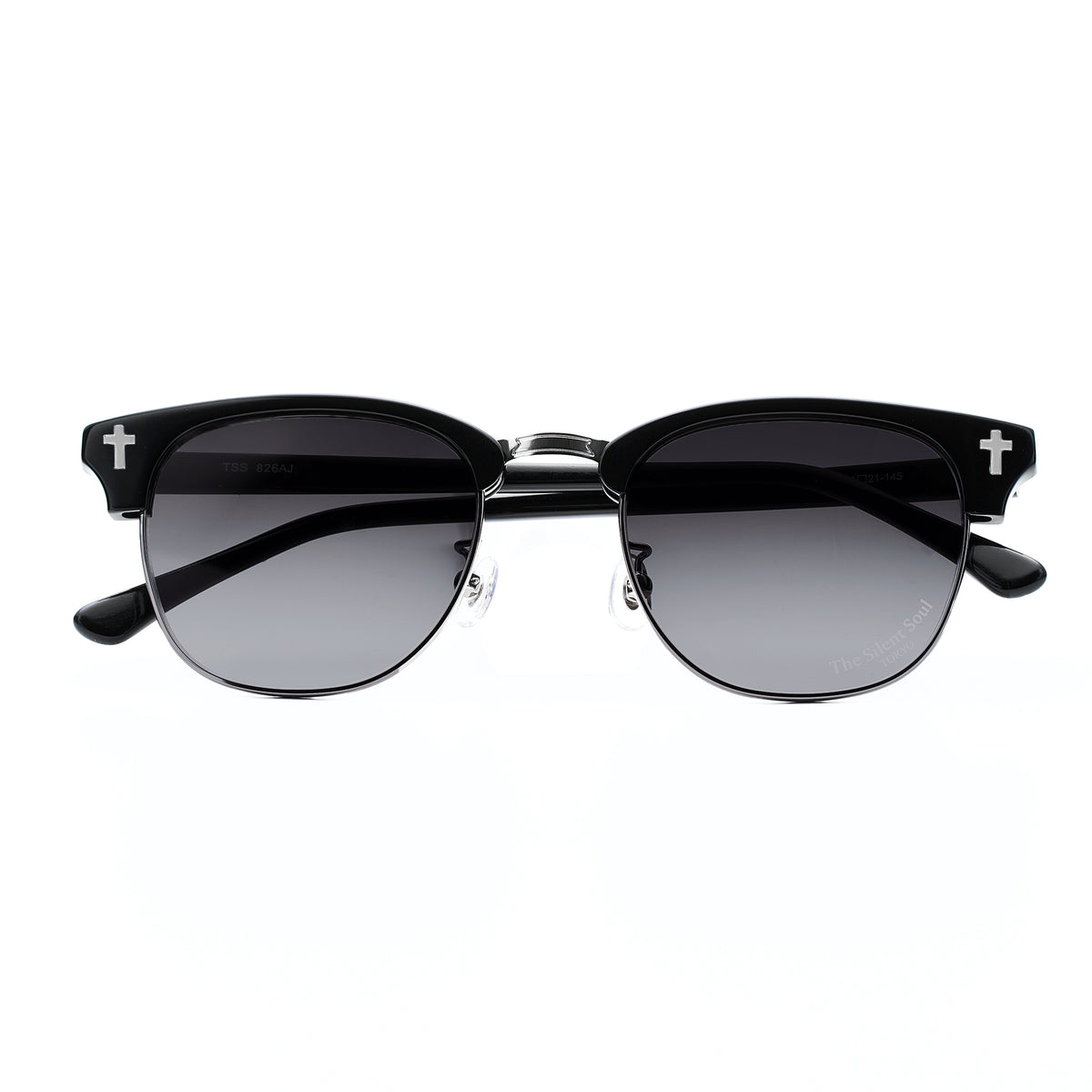 TSS 826AJ BLACK×SILVERMETAL FRAME GRADATION DARK SMOKE LENS – The