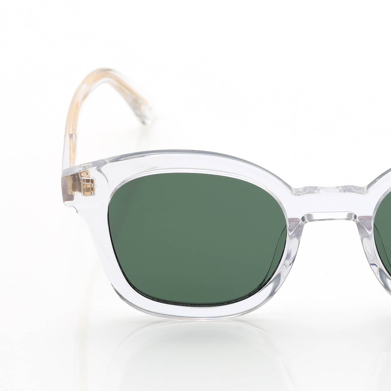 TSS SQUARE CLEAR FRAME GREEN LENS