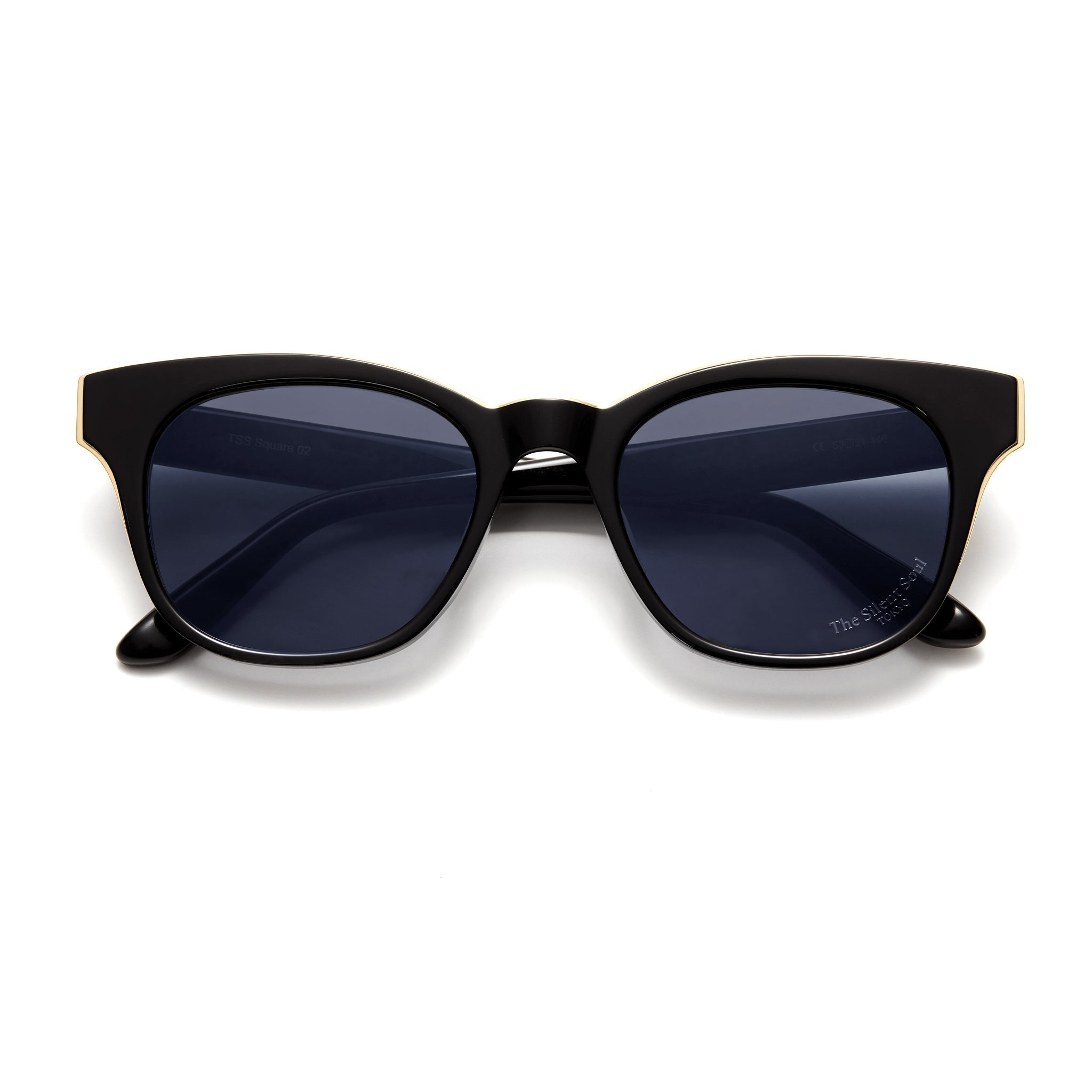 TSS SQUARE-02 BLACK×GOLDMETAL FRAME SMOKE LENS – The Silent Soul